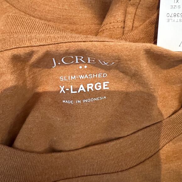 NWT J. Crew Men's Deep Copper Heathered Slim Washed Jersey Pocket Tee - Picture 7 of 10